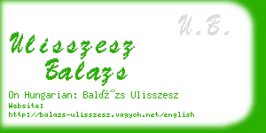 ulisszesz balazs business card
